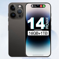 Смартфон смартфоны 14 Pro Max 4G, 7.3 дюйма, Google App Store 16/1 ТБ, черный