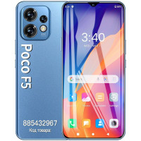 Смартфон Poco F5 4G большой экран 7,2 дюйма, 108 миллиона пикселей, 6800 мАч 8/256 ГБ, светло-синий