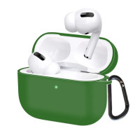 Силиконовый чехол (футляр) для наушников Apple AirPods Pro 2 с карабином/ кейс на аирподс про 2, цвет хаки