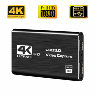 USB 4K 60 Гц HDMI-совместимая карта видеозахвата 1080P для записи игр пластина для прямой трансляции коробка USB 3,0 захват для PS4 камеры