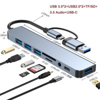 USB 3,0 5/8 порт концентратор OTG адаптер 5 Гбит/с высокоскоростной USB 3,0 2,0 разделитель 3,5 аудио для Xiaomi Macbook Pro Air