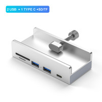 4-портовый концентратор USB 3,0 с блоком питания, USB, разветвитель, адаптер с зажимом, мульти-разветвитель, быстрая передача данных для ноутбука