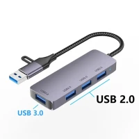 Ruisave usb-хаб 4-портовый высокоскоростной сплиттер USB 3,0 для жестких дисков, USB-накопитель, мышь, расширитель клавиатуры, адаптер, аксессуары для ПК