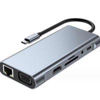 Док-станция для ноутбука 11 в 1, USB 3,0, USB 100, HDMI, VGA, PD, RJ45