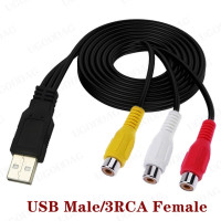 1 шт. USB штекер для 3 RCA разъема адаптер аудио преобразователь видео AV A/V кабель для HDTV TV провод шнур