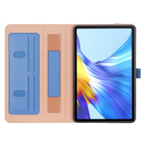 Чехол MyPads для Huawei Honor Pad V6 (KRJ-W09)/ Huawei MatePad WiFi/ LTE 10.4 (BAH3-W09 / L09) с визитницей и держателем для руки синего цвета натуральная кожа