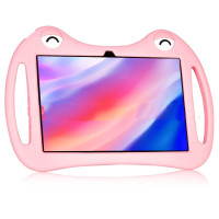 Силиконовый противоударный чехол-бампер MyPads Cartone animato для TCL 10 TabMax с крепежом для стилуса и подставкой дизайн мультфильм розовый