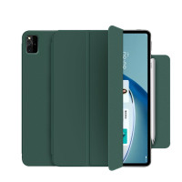 Защитный чехол MyPads обложка для Huawei MatePad Pro 12.6 (2021) WGR-W09 с дизайном Smart Case зеленый кожаный с функцией смарт включения-выключения