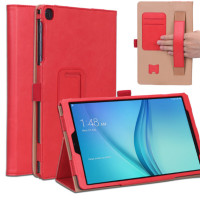 Чехол-обложка MyPads для Samsung Galaxy Tab A 10.1 SM-T510 SM-T515 (2019) из материала с визитницей и держателем руки и трансформацией в подставку красный