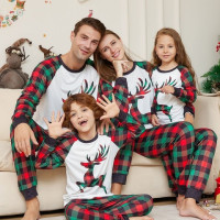 Рождественская Пижама, одинаковые наряды для всей семьи, комплекты пижам для взрослых и детей, штаны + топы с принтом оленя, Рождественская одежда для сна, комбинезон для маленьких мальчиков и девочек