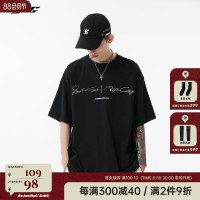 BJHG不計後果 夏季純棉短袖T恤男潮美式復古情侶重磅休閒半袖T恤