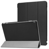 Чехол-обложка MyPads для Huawei MediaPad M3 Lite 10 (BAH-AL00 / W09) тонкий умный кожаный для пластиковой основе с трансформацией в подставку черный