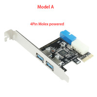 Адаптер USB3 PCI express PCI e на USB 3,0, 20-контактный контроллер преобразователя PCIe x1 USB 3 0, 2 порта, адаптер, карта расширения USB3.0 PCI-e