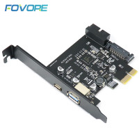 Адаптер для карт PCI express, USB 3,1, USB3.1 Type C 19pin 19 pin, фронтальный USB 3,0 PCI-e контроллер, USB3 pcie x1, плата расширения преобразователя