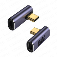 Адаптер USB Type-C под углом вверх/вниз для кабеля USB 4, 40 Гбит/с, удлинитель 8K, видео дисплей, 100 Вт, зарядка для Thunderbolt 4/3