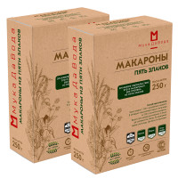 Макароны без глютена 5 злаков (кукуруза, рис, гречка, киноа, амарант), 2 шт по 250 г МукаДаВода безглютеновые продукты / макароны спирали 