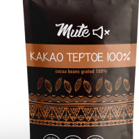 Настоящее Какао-тертое натуральное без сахара MUTE 100% PREMIUM ORGANIC, 200 г. ( Для домашнего шоколада)