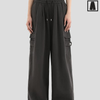 INSstudios 國潮牌情侶美式復古鈕釦貼袋工裝褲寬鬆闊腿休閒長褲