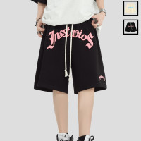 INSstudios 國潮牌情侶美式立體發泡LOGO休閒短褲寬鬆運動五分褲