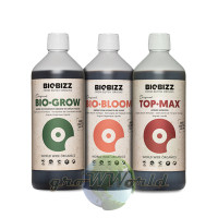 Комплект органических удобрений BioBizz 0.5L Grow Bloom TOPMAX грунт гидропоника