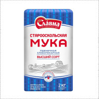 Мука Старооскольская пшеничная хлебопекарная высший сорт, 2кг (3 шт)