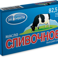 Масло сладко-сливочное Экомилк, несоленое, 82,5 %, 180 г