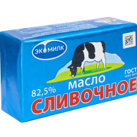 Масло сладко-сливочное традиционное несоленое «Экомилк» Высший сорт 82,5%, 380 г