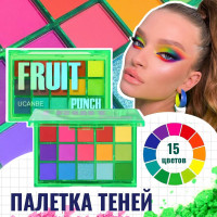 Тени для век яркие матовые с блестками стойкие. Палетка теней Miss lara Fruit Punch для макияжа 15 ярких сочных оттенков