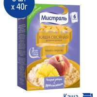Каша быстрого приготовления Мистраль "Манго-Персик", 6 пакетиков по 40 г