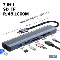 Док-станция-концентратор MZX Multi USB-C 3.0, сетевой концентратор Ethernet RJ45 1000 Мбит/с, тип C, адаптер-удлинитель док-станции PD 1000M 3 0