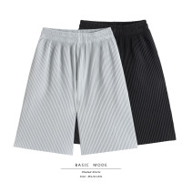 【BASIC MODE】褶皺垂墜感純色極簡寬鬆闊腿休閒五分短褲非JF148