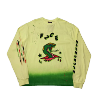 嘻哈 街頭hiphop 滑板 甩漆 印花 說唱 男女  長袖tee