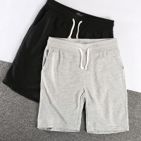 外貿單大尺碼男裝鬆緊腰直筒休閒運動短褲 夏季透氣吸汗毛圈五分褲