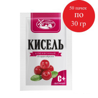 Кисель быстрого приготовления натуральный Бабушкин хуторок Клюква в пакетиках, детский, кишечный, желудочный 50 шт по 30 г