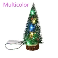 Рождественские светодиодные светильники из зеленого кедра, игольчатая елка, рождественские украшения, настольное украшение, подарки, мини-украшения для рождественской елки