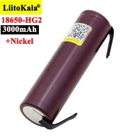 Аккумулятор для батареек hg2 Liitokala HG2 18650 3000mAh 3.6V разряд 20A с DIY Nickel