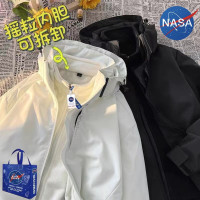 NASA美式男女三合一衝鋒衣外套休閒防水防風夾克新款上衣工服定製