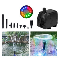 Погружной водяной фонтан 10 Вт/15 Вт, бесшумный фильтр, аквариумный водяной насос для пруда с рыбками, фонтан с светодиодный одами