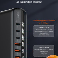 Блок питания сетевой с USB-портами и поддержкой быстрой зарядки, 140 Вт