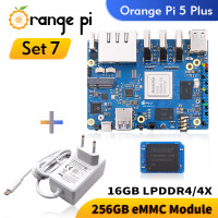 Модуль Emmc Orange Pi 5 Plus 16 Гб ОЗУ + 256 ГБ Emmc + блок питания для одного компьютера RK3588 фонарь внешний WiFi-BT SSD 8K