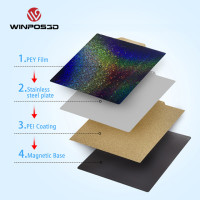 Лист PEI 180x180 мм для 3D-принтера Kingroon KP3S, строительная пластина, пружинная платформа, применяется PEI/PEO/PET/PEY Flex, строительная Горячая кровать