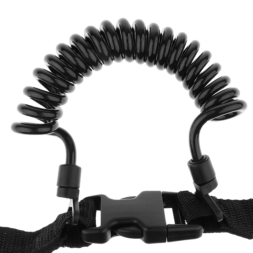 Scuba Diving Dive Snappy Coil Spring Spiral Lanyard With Clips Quick Release Buckle