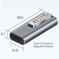 Магнитный адаптер USB C типа C/DC5521 для Magsafe * 2 /Magsafe1, соединитель PD, адаптер для быстрой зарядки для MacBook Air/Pro