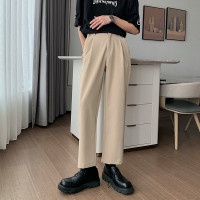 Hualun夏季免熨燙不粘毛西褲男韓版寬鬆型直筒休閒褲潮流百搭長褲子