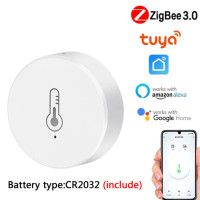 Датчик температуры и влажности Tuya ZigBee, детектор умного дома, работает с Alexa Google Zigbee Hub