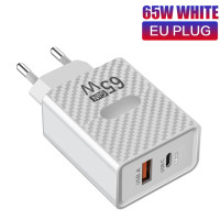 Зарядное устройство GaN мощностью 65 Вт, быстрая зарядка, USB C, высокоскоростное зарядное устройство для Xiaomi 12, Samsung Iphone 14 Pro, настенный адаптер