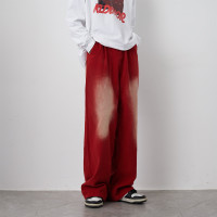 媽個雞媽 ins復古美式漸層燈芯絨直筒休閒褲寬鬆闊腿褲長褲潮男女