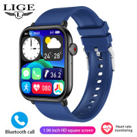 LIGE 2023 AMOLED Smart Watch Женщины Bluetooth Звонок Кровяное Давление Часы Температура Тела Спортивный Браслет Водонепроницаемый Smartwatch Мужчины