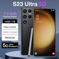 Мобильные телефоны S23 Ultra 7,3 HD экран смартфон оригинальный 16G + 1T 5G Dual Sim Celulares Android разблокированный 6800 МП мАч сотовый телефон