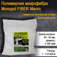 Макрофибра полимерная Monopol FIBER Macro фибра для бетона (фасовка: 1 кг)